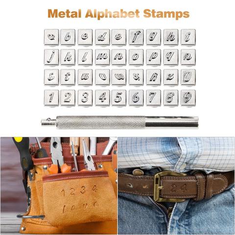 36pcs Steel Alphabet Number Stamp Punch Set for Leather Wood Craft Tools Kit Metal Leather Punch Tools Staming Leathercraft ► Photo 1/6