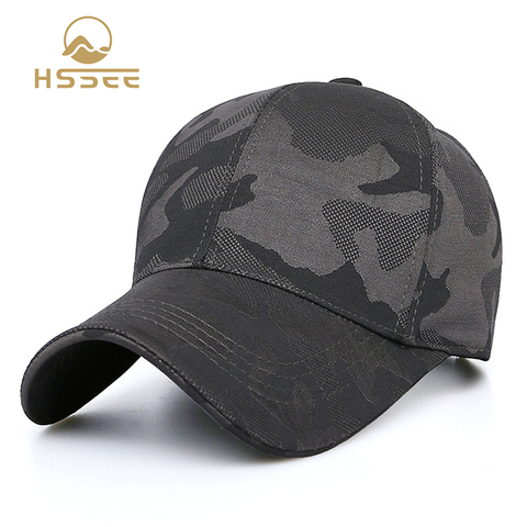 HSSEE Fashion Camouflage Cotton Men Fishing Hat Anti-rust Metal Adjustable Buckle Breathable Comfortable Outdoor Tactical Cap ► Photo 1/6