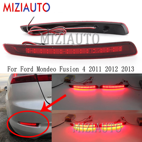 1 Pair Led Rear Bumper Reflector light For Ford Mondeo Fusion 4 2011 2012 2013 Tail Stop Brake Lights Rear turn signal Fog lamp ► Photo 1/6