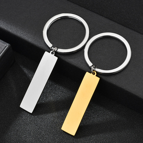 Engraving Piercing Key Chain Ring Stainless Steel Personalized Customized Lucky Charm Logo Name Engraved Car Pet Key Chain ► Photo 1/6
