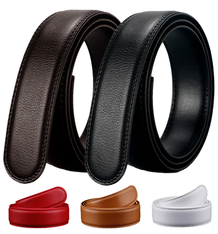 2022 Men's Leather Belt High Quality Casual Ratchet Belt Men's Black Brown Red White Belt 44