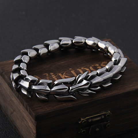 Viking Ouroboros vintage punk bracelet for men stainless steel fashion Jewelry hippop street culture ► Photo 1/6