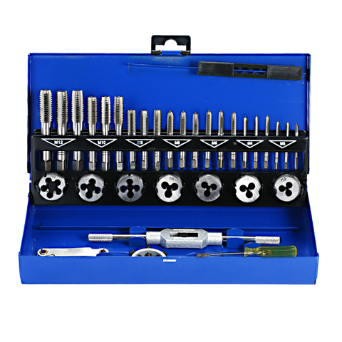 32PCS HSS Tap and Die Set Metric Wrench Cut M3-M12 Hand Threading Tool Tungsten Carbide Tap Die Screw Thread Making Tool Bit Set ► Photo 1/6