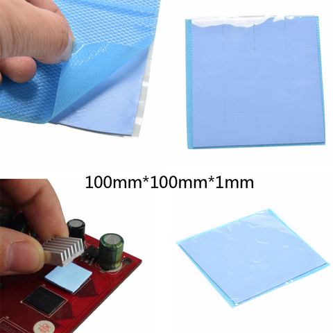 Thermal Pad GPU CPU Heatsink Cooling Conductive Silicone Pad 100mm*100mm*1mm Thermal Grease Cooling Pad for CPU GPU Heat Sinks ► Photo 1/6