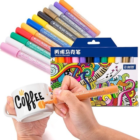 STA 1000 28 Colors Acrylic Painter Water-based Dye Ink Art Marker for Painting Single Loose Drawing Stationery School Supplies ► Photo 1/1