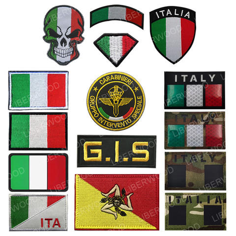 ITALY Infrared IR Patch Italian Italia Flag Reflective Patch Badge Military Army Patch tactical Armband ITA GIS skull Applique ► Photo 1/6