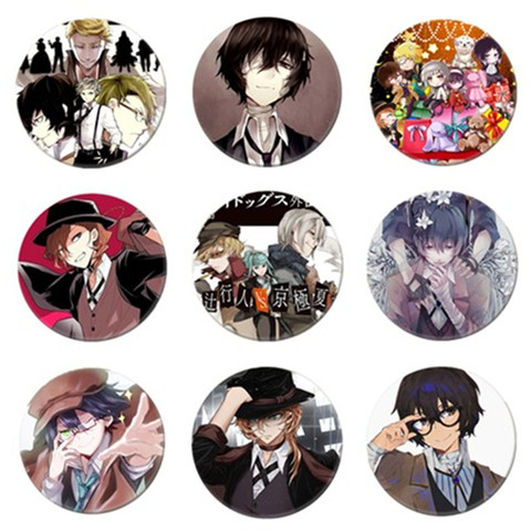 Free Shipping Anime Pin Bungo Stray Dogs Figure Cosplay Badge Backpack Icon Button Cartoon Brooch Accessories Gifts ► Photo 1/5