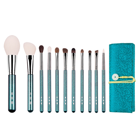 MyDestiny makeup brush-Pearly green 11pcs soft natural animal fur comestic brushes set-cosmetic tool&beauty pen for beginers ► Photo 1/5