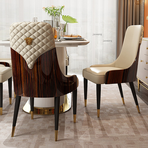 Luxury Solid Wood Backrest Dining Chairs Custom Nordic Leisure Negotiation Chair Home Furniture Modern Designer Dining Chair ► Photo 1/6