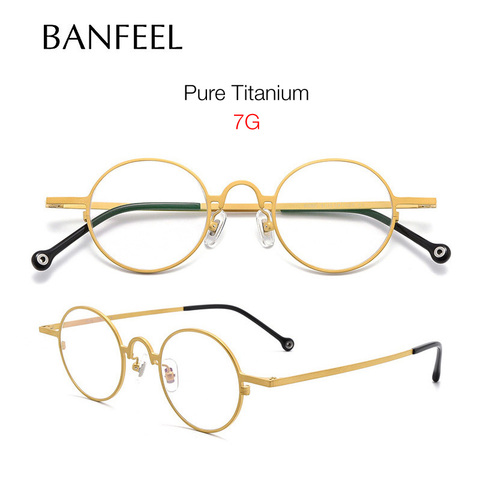 Pure Titanium Prescription Glasses Frame New Vintage Round Designer Men Myopia Optical Eyewear Frames Reading glasses For Women ► Photo 1/6