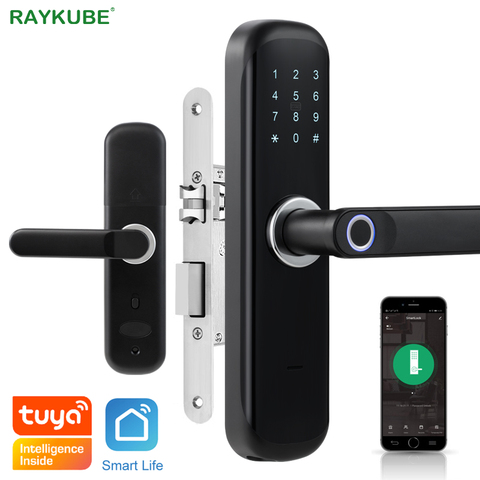 Wifi Tuya Smart Door Lock Fingerprint IC Card Password Keyless Phone APP Remotely Unlock Different Size Mortise Lock Black X3 ► Photo 1/6