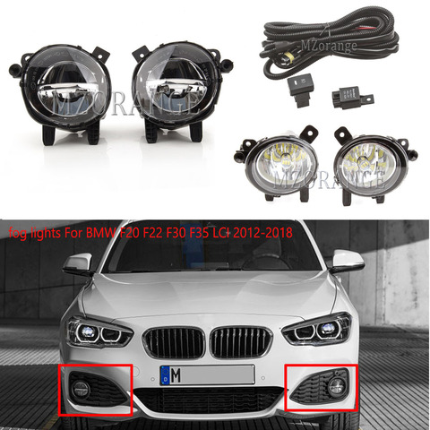 led/haloghen fog lights For BMW F20 F22 F30 F35 LCI 2012-2022 headlight fog light DRL daytime running lights fog lamps ► Photo 1/6