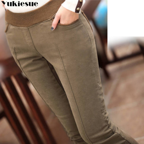 Plus Size S-4XL Women Pencil Pants High Waist Skinny Thick Velvet Warm Winter Leggings Jeggings Legins Feminina Trousers 90H ► Photo 1/6