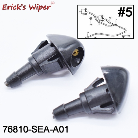 Erick's Wiper 2Pcs Front Windshield Wiper Washer Jet Nozzle For Honda Civic Fit Jazz CR-V Accord Prelude Shuttle # 76810-SEA-A01 ► Photo 1/6