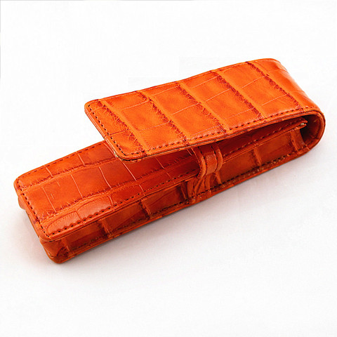 Two pen-packed Kraft pen bags separated by two-sided leather of pure-color stationery case ► Photo 1/3