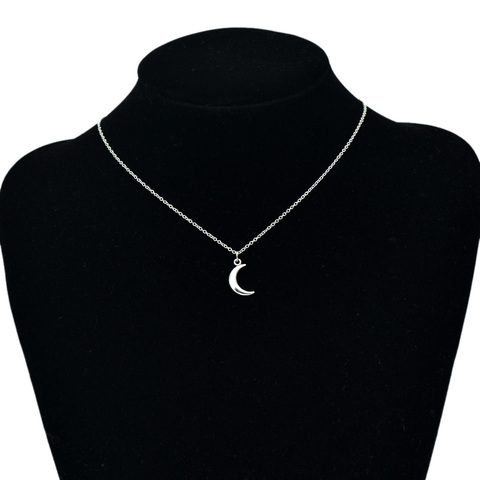 Cute Moon Pendant Necklaces For Women Bohemia Silver Color Chain Choker Necklace Simple Jewelry bijoux collares ► Photo 1/6