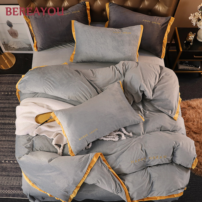 Buy Online 3 4pcs Luxury Bedding Sets Velvet Weighted Christmas Duvet Cover Set Red Wedding Korean Bedding King Size Bed Linen Comforter Alitools