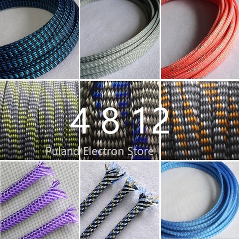 Colorful 4mm 8mm 12mm Expanded Braid Sleeve PP Cotton Mixed PET Yarn Soft Wire Wrap Insulated Cable Protect Line Harness Sheath ► Photo 1/4