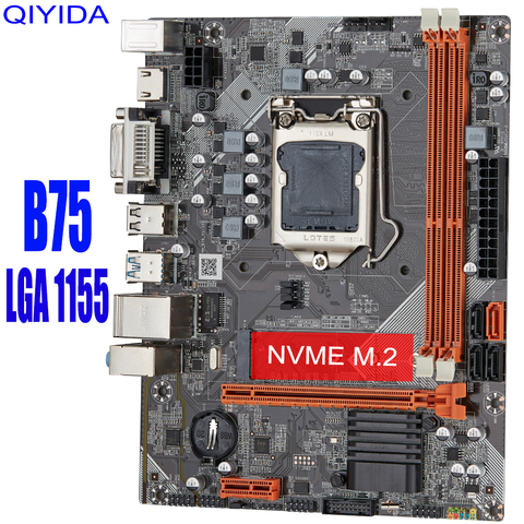 B75 Motherboard M-ATX For Intel LGA 1155 i3 i5 i7 E3 DDR3 16GB SATA3.0 USB3.0 PCI-E VGA HDMI GAME ► Photo 1/6