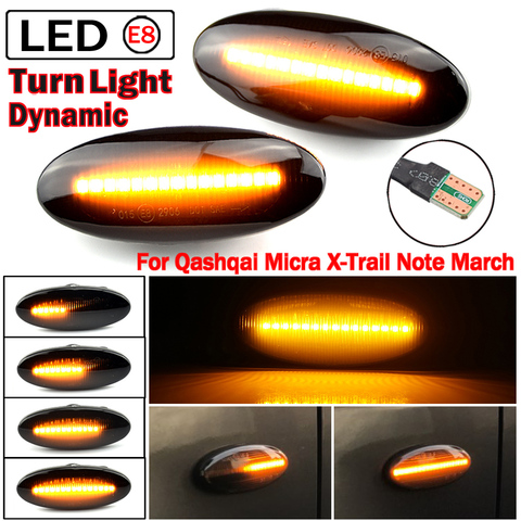 For Nissan Qashqai Dualis Juke Micra March Micra CUBE EVALIA Note X-Trail LEAF Dynamic LED Side Marker Turn Signal Lights ► Photo 1/6