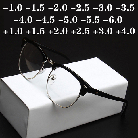 -1.0 -1.5 -2.0...-6.0 To +1.0 +1.5 ...+4.0 Radiation Protection Rivet Eyewear Women Half Frame Spectacles Men Optical Glasses ► Photo 1/5