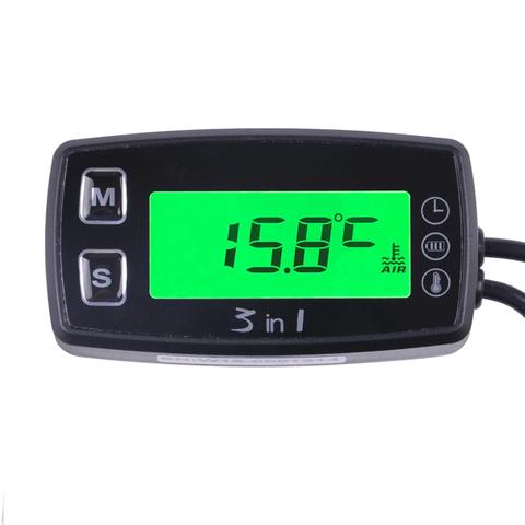 3 in 1 clock temperature SENSOR voltage meter TEMP METER thermometer voltmeter for motorcycle snowmobile atv utv boat WATER oil ► Photo 1/6