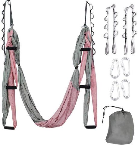 Aerial Yoga Hammock Set Antigravity Yoga Swing Ultra Strong for Air Yoga Inversion  Hanging  Exercises with 2 Extensions Straps ► Photo 1/6