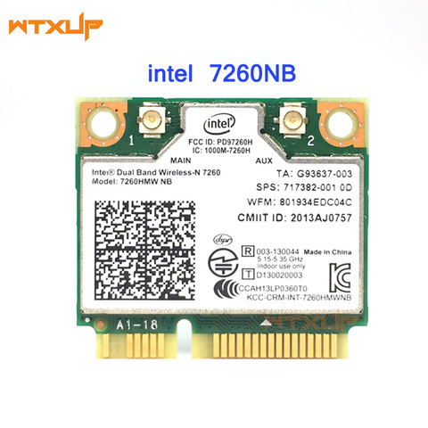 Wireless Wifi Card for Intel 7260HMW 7260 NB Mini PCI-E 300Mbps 802.11N 2.4G/5Ghz for Laptop 7260NB ► Photo 1/2