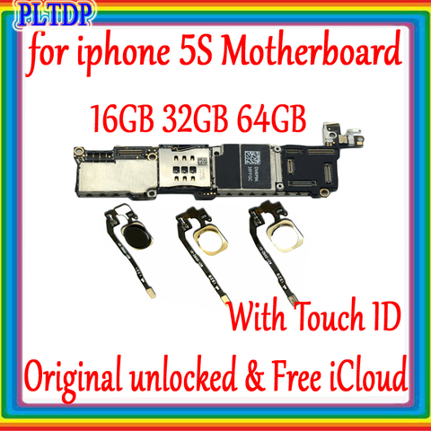 For iphone 5S Motherboard unlocked Mainboard With Touch ID/NO Touch ID,100% Original for iphone 5S Logic board Good Tested ► Photo 1/6
