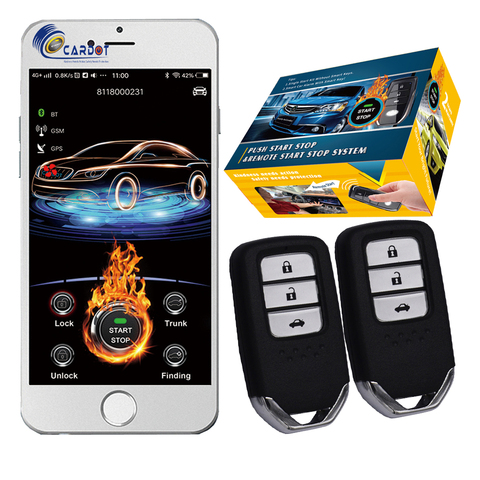 CARDOT Gsm 2g gps cheap pke remote engine starter start stop keyless entry smart car alarm ► Photo 1/6