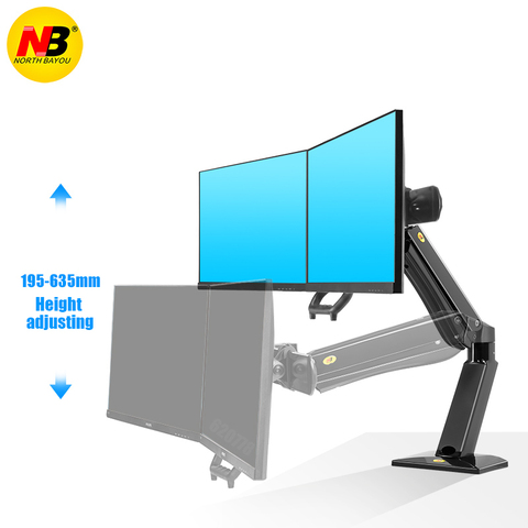 NB F32 Gas Strut 24-32 inch Dual Screen Monitor Mount Bracket Desktop Sit Stand Workstation Load 2-15kgs ► Photo 1/6