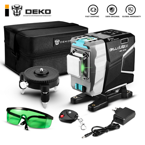 DEKO New DKLL12tdP02 Series 12 Lines 3D Green Laser Level Horizontal&Vertical Cross Lines Auto Self-Leveling High-Precision ► Photo 1/5