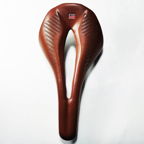 2022 Low Wind resistance new Design hollow Titanium alloy rail imitation leather bicycle saddle ► Photo 1/6