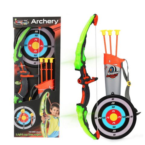 Light Up Archery Bow and Arrow Toy Set for Boys Girls With 3 Suction Cup Arrows, Target, and Quiver ► Photo 1/6
