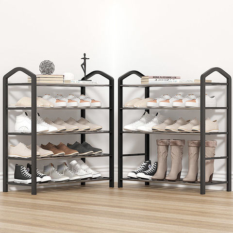 3 Tiers Modern Shoe Rack Shoe Hanger Solid Room Organizer Shoes Shelf Multi-functional Bedroom Storage Household Black ► Photo 1/5