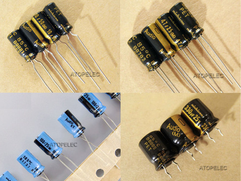 10pcs Nichicon AUDIO Series Electrolytic Capacitors Hi-Fi Audio 10uF/47uF/100uF/220uF/330uf 25V/50V/63V ► Photo 1/1