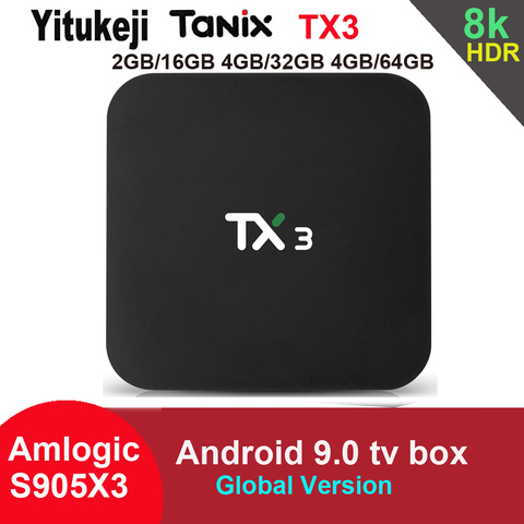 Tanix TX3 Android 9.0 TV BOX Amlogic S905X3 H.265 8K HDR 2.4G/5GHz Dual Wifi BT 4.2 Smart Boxes Media Player Set Top Box ► Photo 1/6