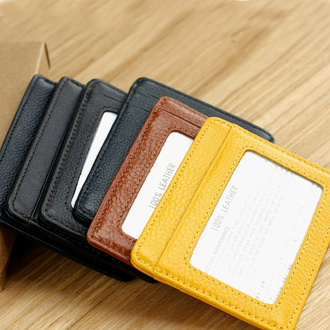 LAN 100% Leather  men's  credit card case slim bank card case credit Card Holder hot sale ID card holder fashion  travel case ► Photo 1/1