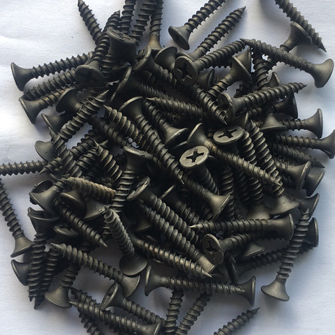 50Pcs M3.5 Phillips Flat Head Cross Recessed Thread Drywall Screws Ash Phosphorus Countersunk Self-Tapping Wood Screw Bolt ► Photo 1/6