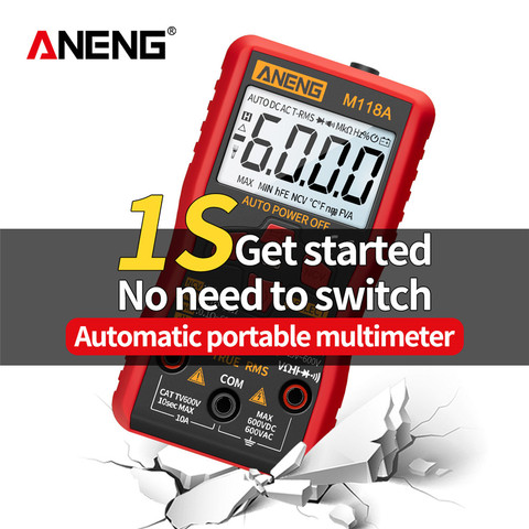 ANENG M118A Digital Mini Multimeter Tester 6000counts Auto Mmultimetro True Rms Tranistor Meter with NCV Data Hold Flashlight ► Photo 1/6