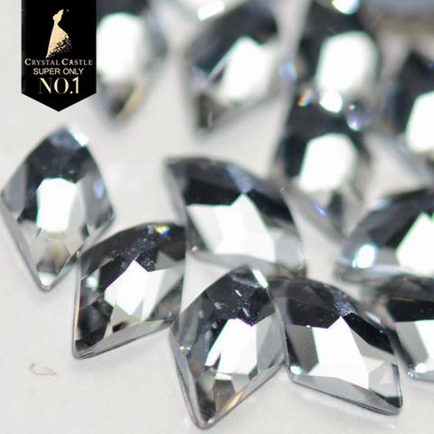 Crystal Castle 144Pc Flat Rhinestone Square Triangle Rectangle Diamod Strass Nail Art Glass Diy Rhinestones For Crafts ► Photo 1/5