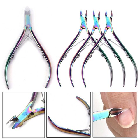 Professional Nail Art Cuticle Nipper Rainbow Toenail Toe Clipper Scissor Dead Skin Edge Cutter Remover Manicure Nails Arts Tool ► Photo 1/6