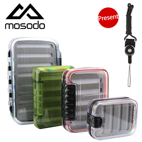 Mosodo Fly Fishing Box Plastic Slit Foam Lure Box Double Sides Waterproof Tackle Boxes Fly Easy Grip River Fishing Accessories ► Photo 1/6