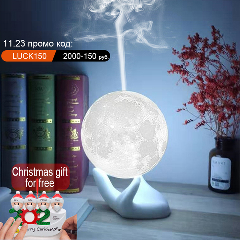 880ml USB Ultrasonic Aroma Air Humidifier With 3D Moon Lamp Light Aroma Essential Oil Air Diffuser Mist for Christmas Gift ► Photo 1/6