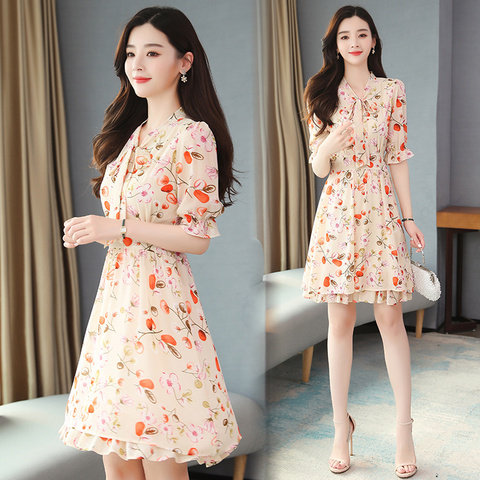 2022 Elegant Fashion Pink Floral Chiffon Sexy Mini Dress Summer 3XL Plus Size Vintage Runway Dress Women Bodycon Party Vestidos ► Photo 1/6