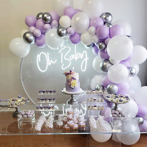 100Pcs Pastel Balloon Garland Arch Kit Purple Balloons Birthday Wedding Bridal Baby Shower Anniversary Party Decoration Supplies ► Photo 1/5