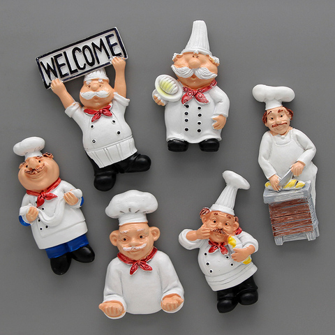 Cartoon creative bread chef refrigerator magne 3d fridge magnets Cartoon character refrigerator stickers home decoration gifts ► Photo 1/6