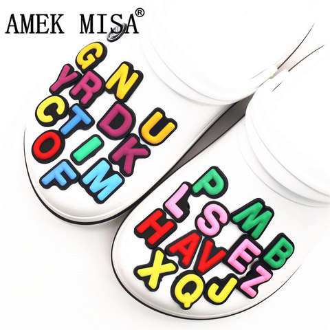 Single Sale 1Pcs Shoe Charms Decoration 26 English Letters Free Combination Shoe Accessories for croc jibz Kid's Party X-mas ► Photo 1/6