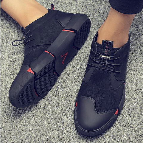 Fashion Walking High Quality Comfortable Men black Shoes Men's Flats Casual Spring Soft Leather Shoes plus size 46 A52-07 ► Photo 1/6