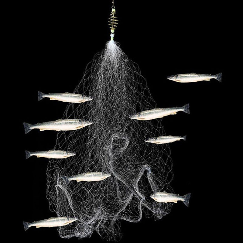 12 Size Fishing Net Trap Mesh Luminous Bead Netting Sea Fish Net